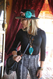 Teal Fringe Burst Necklace