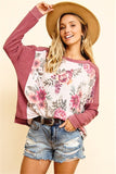 Frances Floral Color Block Sweatshirt