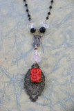 Floral Coral Goddess Necklace